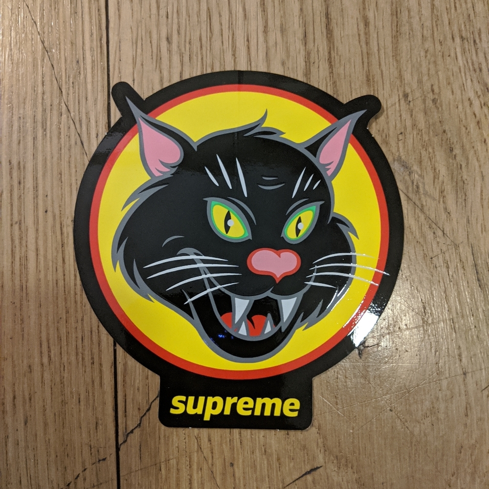 Supreme Black Cat Sticker